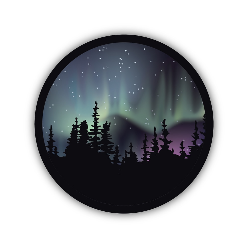 Stickers Northwest, 3", Sticker, Northern Lights Scene